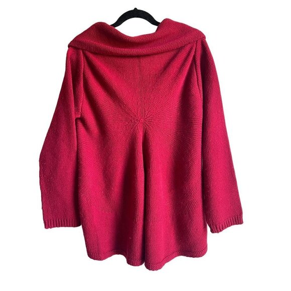 J. Jill Size Medium Wool Blend Soft Red Open Cardigan Long Sleeve - Picture 3 of 11